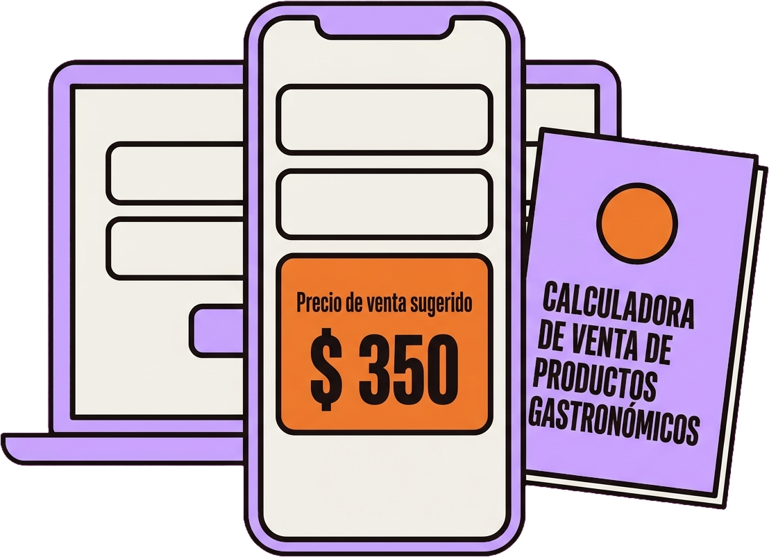 Calculadora de venta de productos gastronómicos para emprendedores - sácale la mejor ganancia a tu negocio en menos de 5 minutos con esta calculadora de costos automática e interactiva
