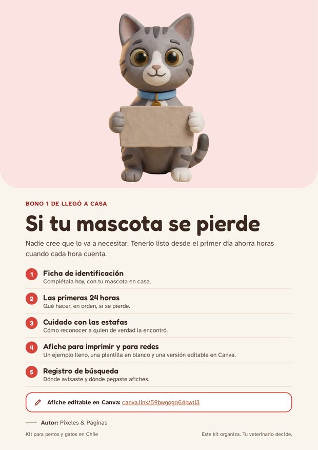 Portada del bono Si tu mascota se pierde